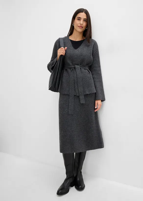Cardigan med knytsk&auml;rp, bonprix
