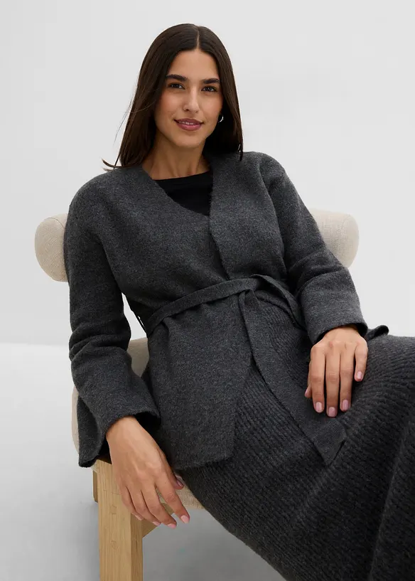 Cardigan med knytsk&auml;rp, bonprix