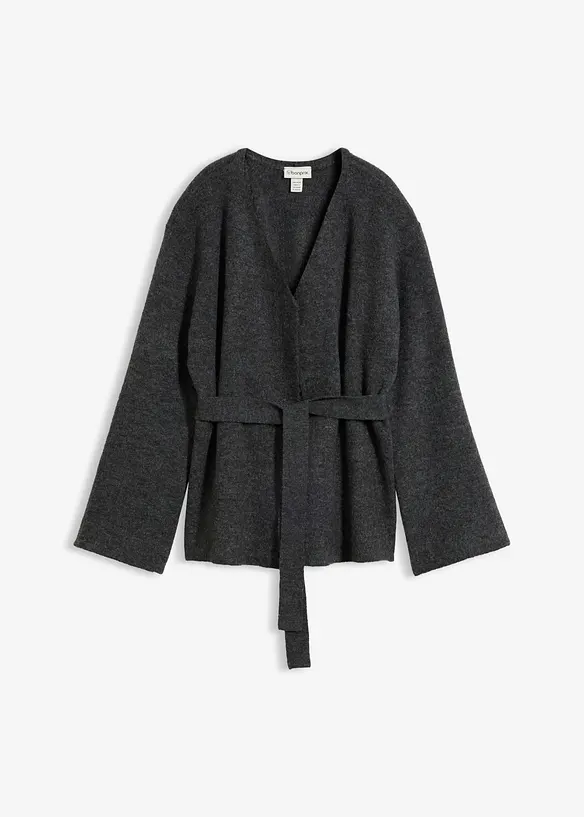 Cardigan med knytsk&auml;rp, bonprix