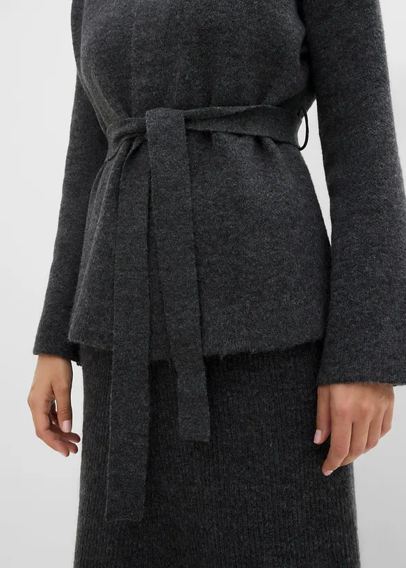 Cardigan med knytsk&auml;rp, bonprix