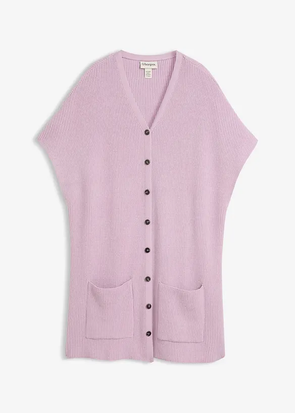 Ribbstickad cape av mjuk yllemix, bonprix