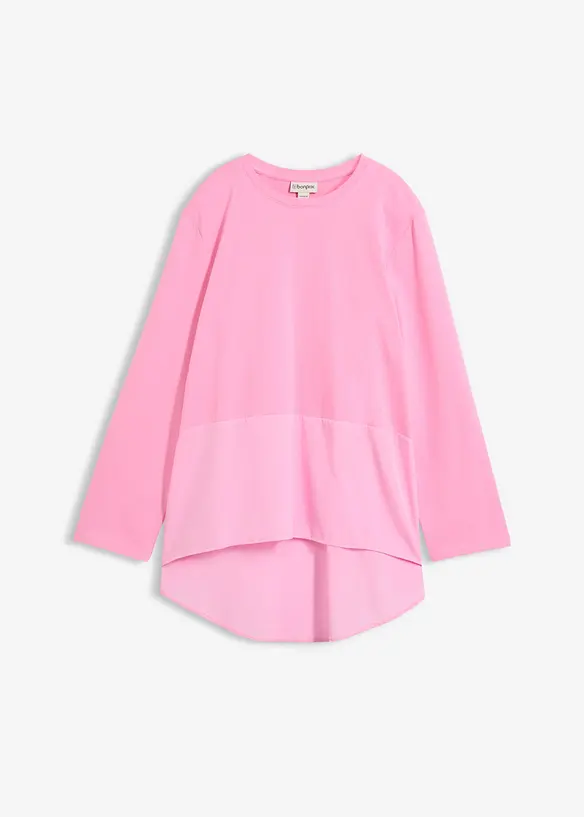 L&aring;ng&auml;rmad topp av materialmix, bonprix