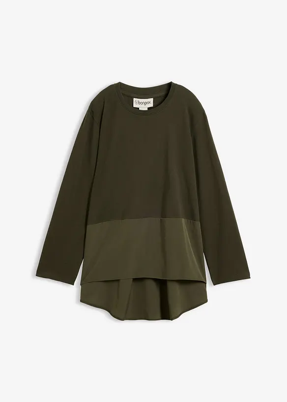 L&aring;ng&auml;rmad topp av materialmix, bonprix