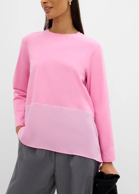 L&aring;ng&auml;rmad topp av materialmix, bonprix