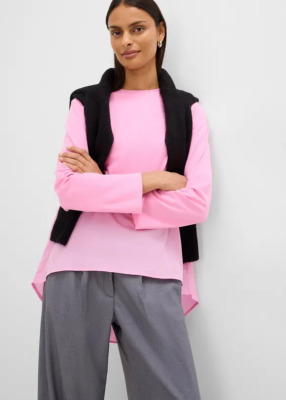 L&aring;ng&auml;rmad topp av materialmix, bonprix