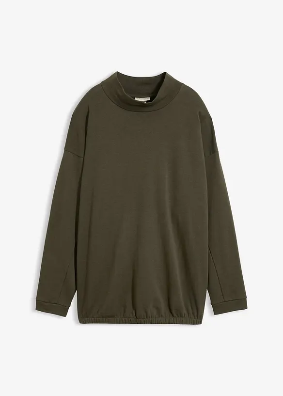 Sweatshirt med fladdermus&auml;rmar, av materialmix med ekologisk bomull, bonprix