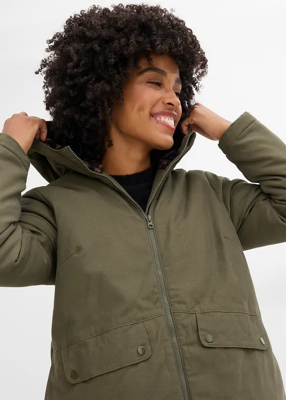 Parkas med teddyfleece, bonprix