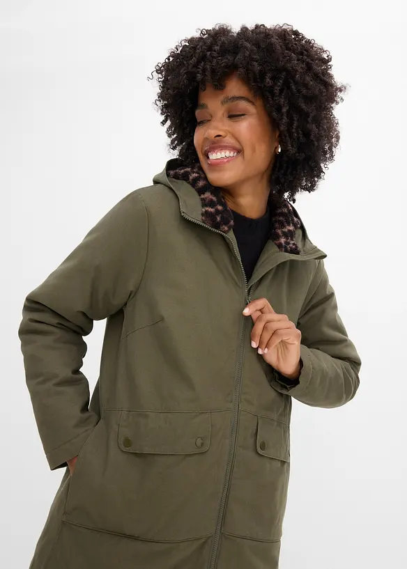 Parkas med teddyfleece, bonprix