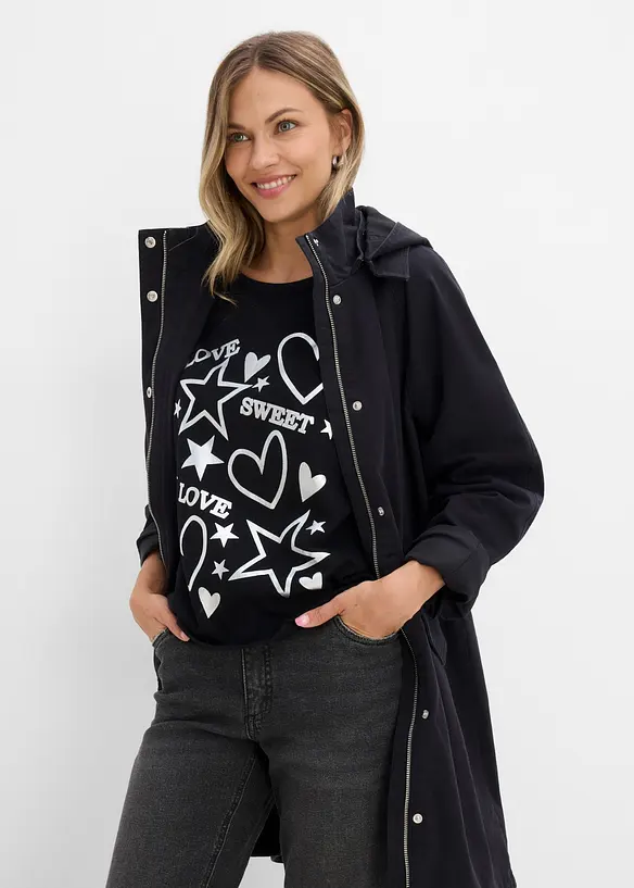 Oversizetopp i bomullsmix, bonprix