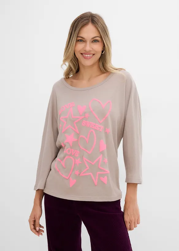 Oversizetopp i bomullsmix, bonprix
