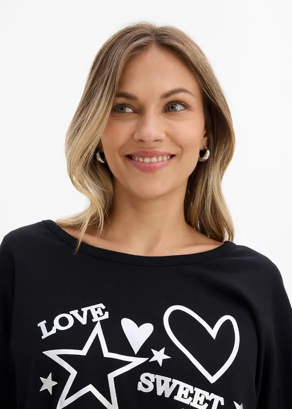 Oversizetopp i bomullsmix, bonprix