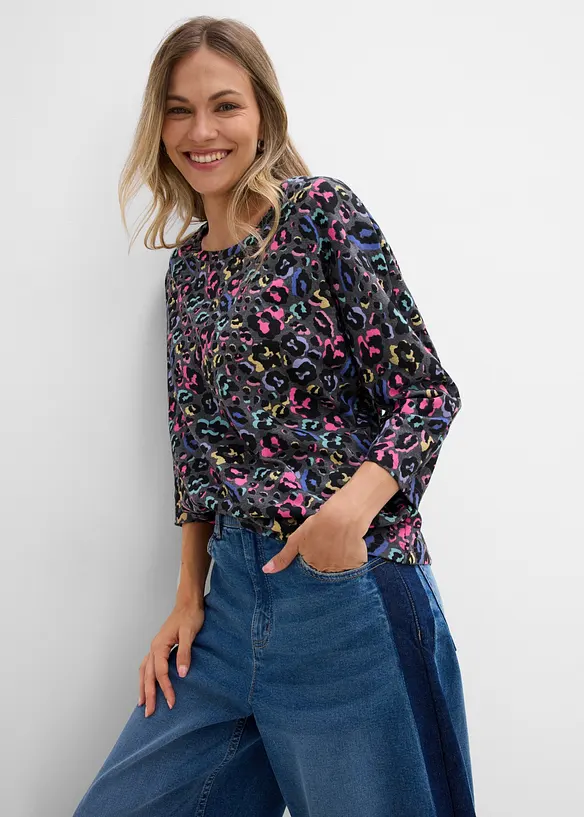 Oversizetopp i bomullsmix, bonprix