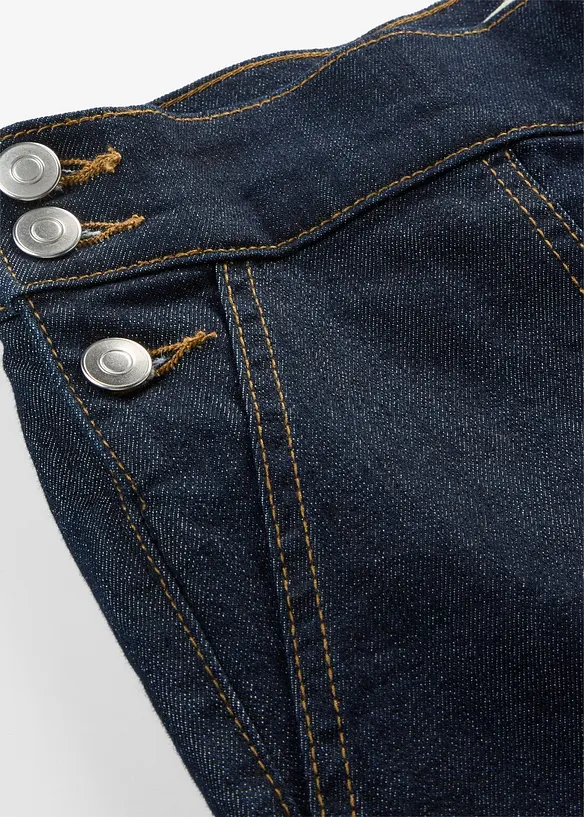 Wide Leg Jeans, High Waist, med p&aring;sydda fickor, bonprix
