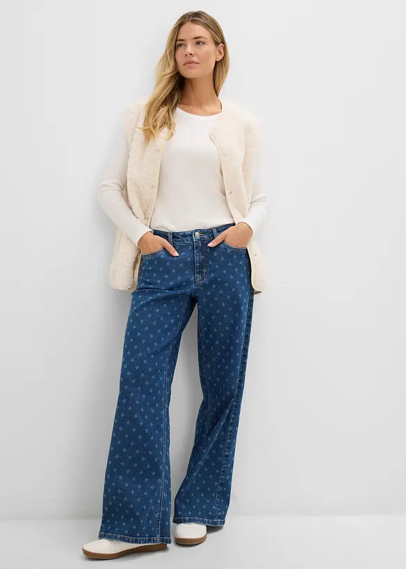 Wide Leg-jeans, Mid Waist, bonprix