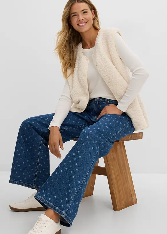 Wide Leg-jeans, Mid Waist, bonprix