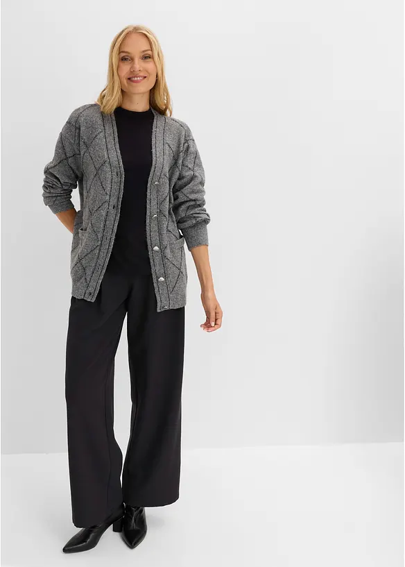 L&aring;ng cardigan med glittriga effekter, bonprix