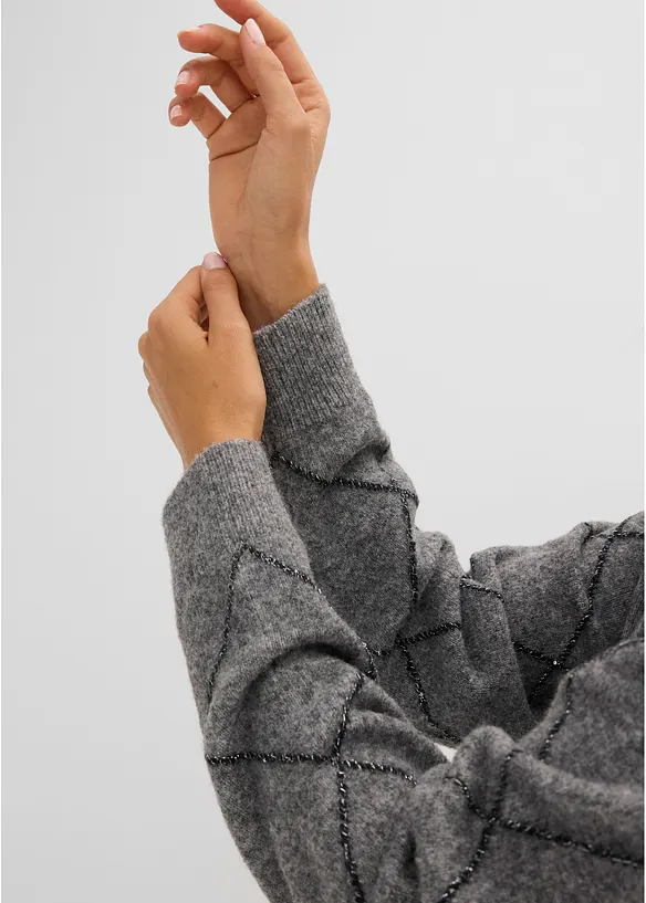 L&aring;ng cardigan med glittriga effekter, bonprix