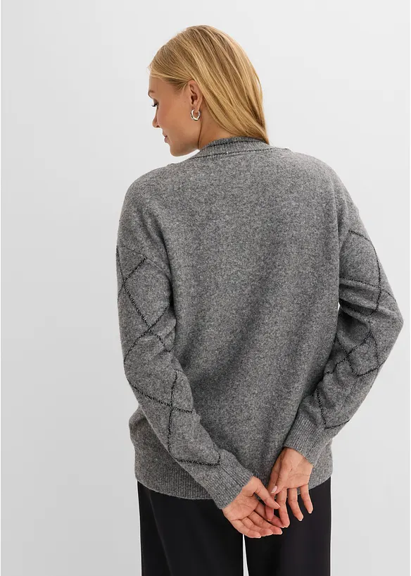 L&aring;ng cardigan med glittriga effekter, bonprix