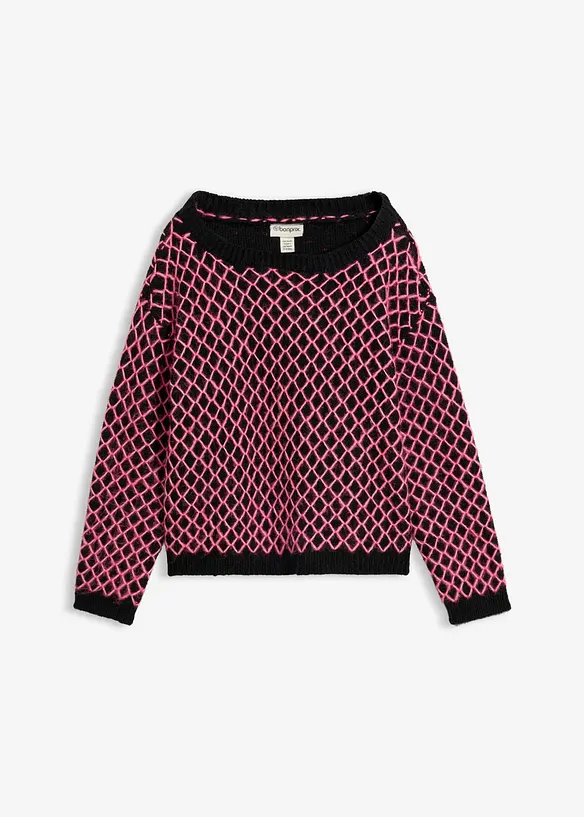 Tr&ouml;ja i boxy modell med fluffigt garn, bonprix