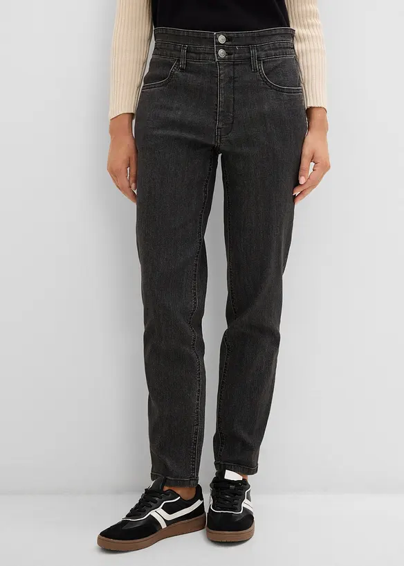 Mom-jeans High Waist, med bekv&auml;m midja, bonprix