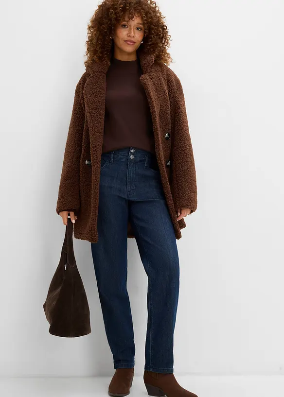 Mom-jeans High Waist, med bekv&auml;m midja, bonprix
