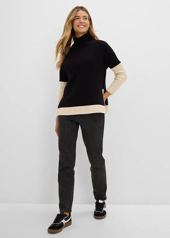 Mom-jeans High Waist, med bekv&auml;m midja, bonprix