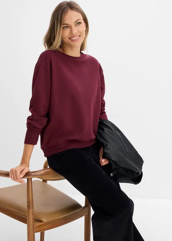 Oversizesweatshirt i mjuk bomullsmix, bonprix