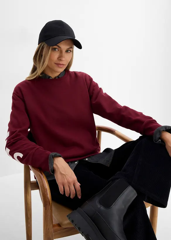 Oversizesweatshirt i mjuk bomullsmix, bonprix
