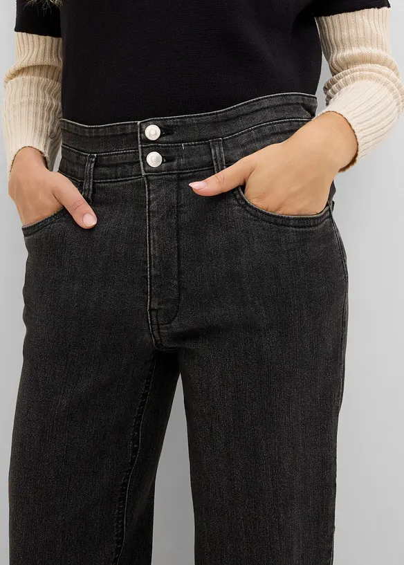 Mom-jeans High Waist, med bekv&auml;m midja, bonprix