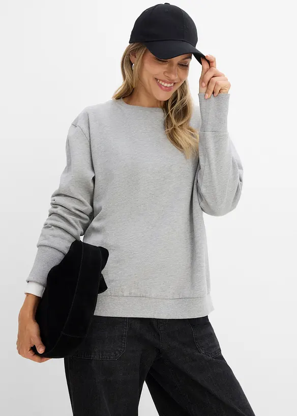 Oversizesweatshirt i mjuk bomullsmix, bonprix