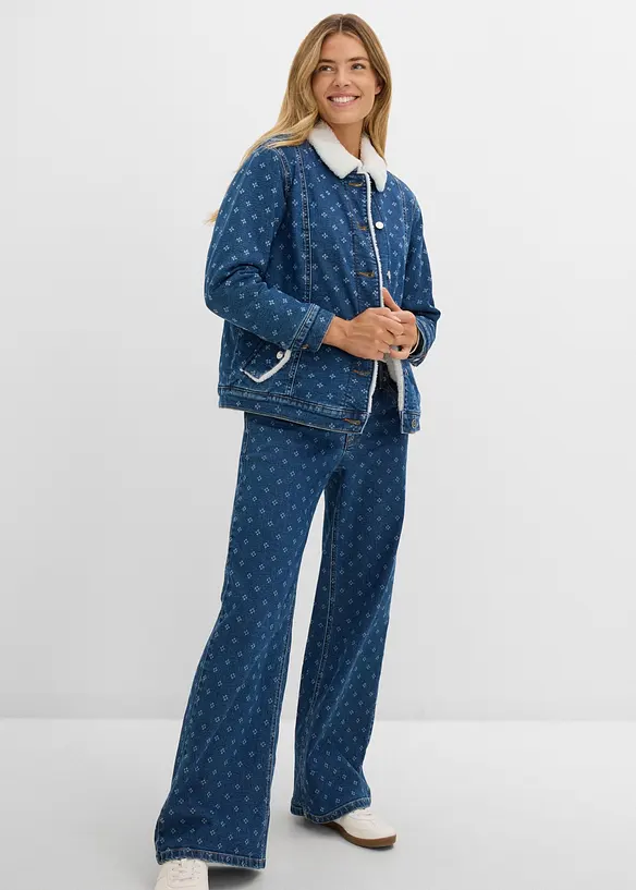 Jeansjacka med v&auml;rmande foder och teddyp&auml;ls, bonprix