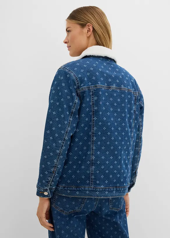 Jeansjacka med v&auml;rmande foder och teddyp&auml;ls, bonprix