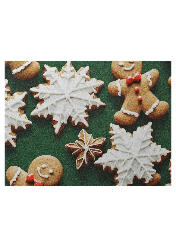 D&ouml;rrmatta som t&aring;l att tv&auml;ttas, med julmotiv, bonprix