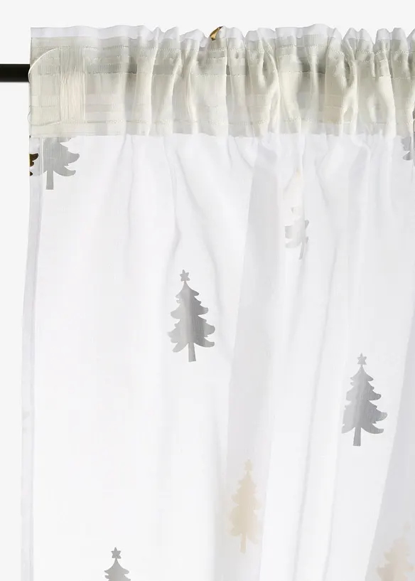 Gardin med glansigt m&ouml;nster, &auml;ven som extral&aring;ng (1-pack), bonprix