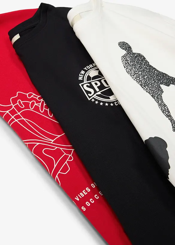 L&aring;ng&auml;rmad T-shirt i ekologisk bomull (3-pack), bonprix