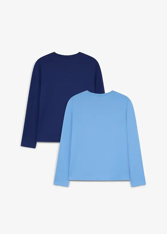 L&aring;ng&auml;rmad T-shirt i ekologisk bomull (2-pack), bonprix