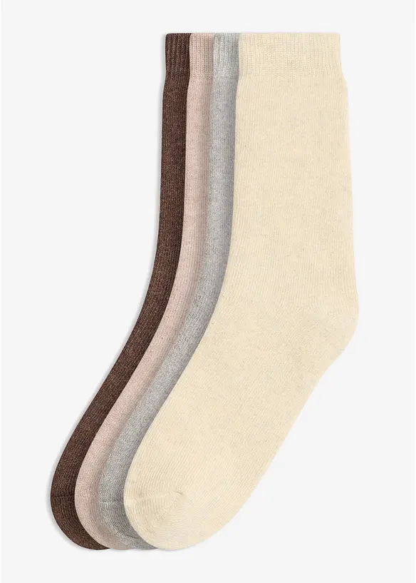 Fodrade frott&eacute;strumpor med ekologisk bomull (4-pack), bonprix