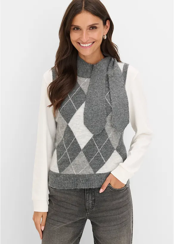 Slipover med sjal, bonprix