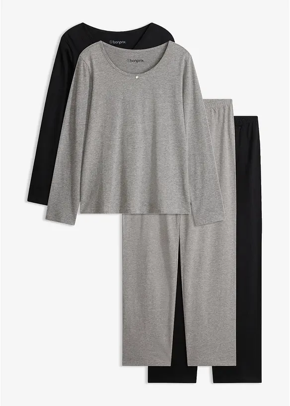 Pyjamas med bomull (4 delar), bonprix
