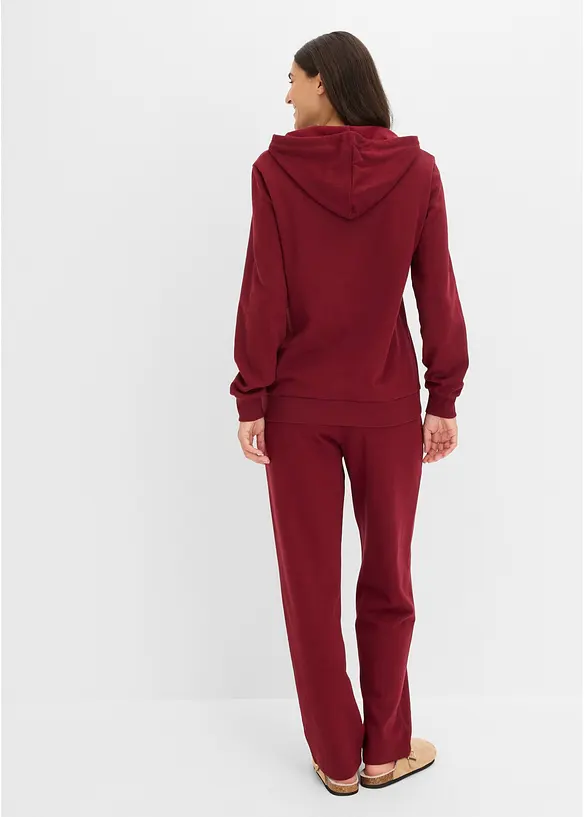 Sweatshirt med huva och trik&aring;byxa, bonprix