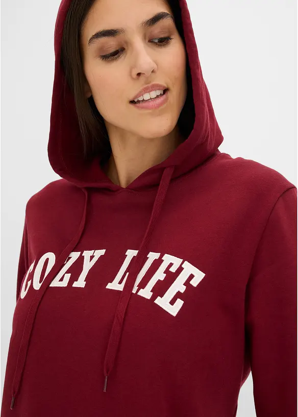 Sweatshirt med huva och trik&aring;byxa, bonprix