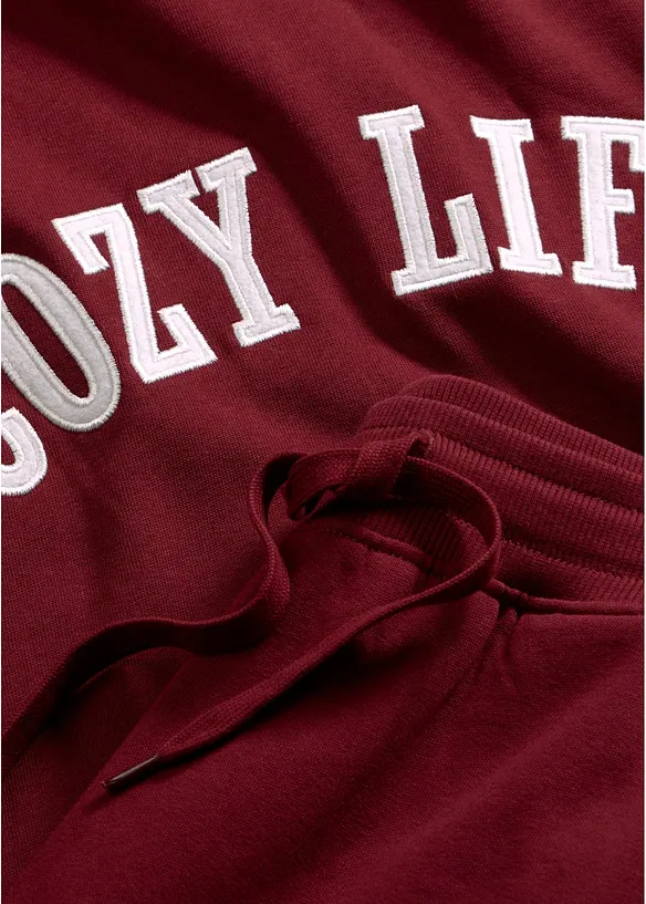 Sweatshirt med huva och trik&aring;byxa, bonprix