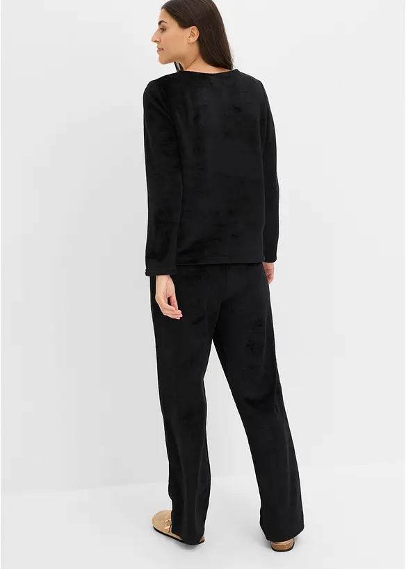 Mystr&ouml;ja av fleece med broderi, bonprix