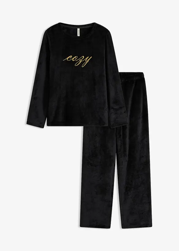 Mystr&ouml;ja av fleece med broderi, bonprix