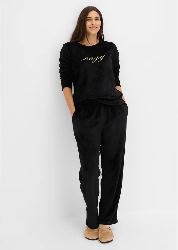Mystr&ouml;ja av fleece med broderi, bonprix