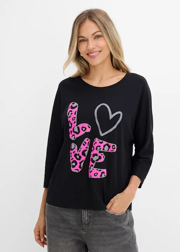 Oversizetopp i bomullsmix, bonprix
