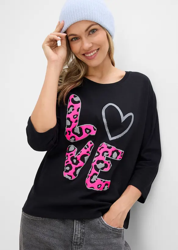 Oversizetopp i bomullsmix, bonprix