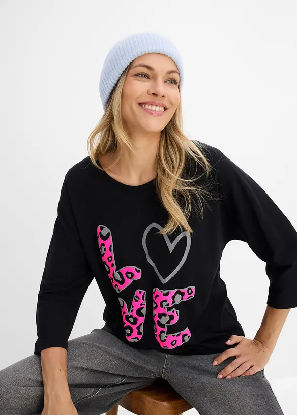 Oversizetopp i bomullsmix, bonprix