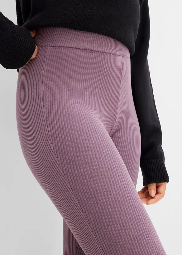 V&auml;rmande leggings med ribbad yta, bonprix