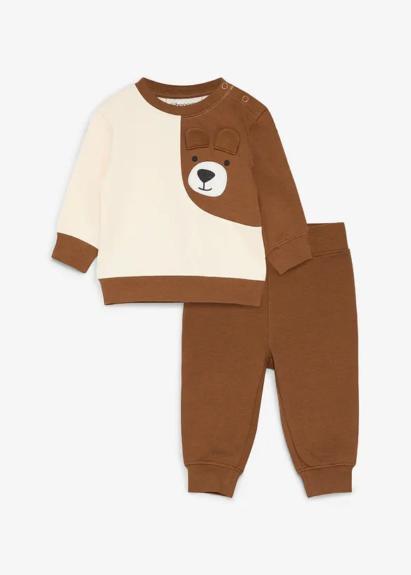 Sweatshirt och byxa med ekologisk bomull (2 delar), bonprix